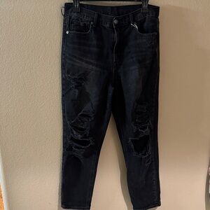 American Eagle Outfitters Men's Black Relaxed Jeans